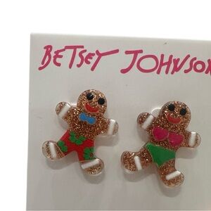 BETSEY Johnson Women’s Earring Holiday‎ Gingerbread Christmas NWT